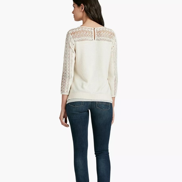 Lucky Brand Lace Yoke Sweater - Picture 2 of 8